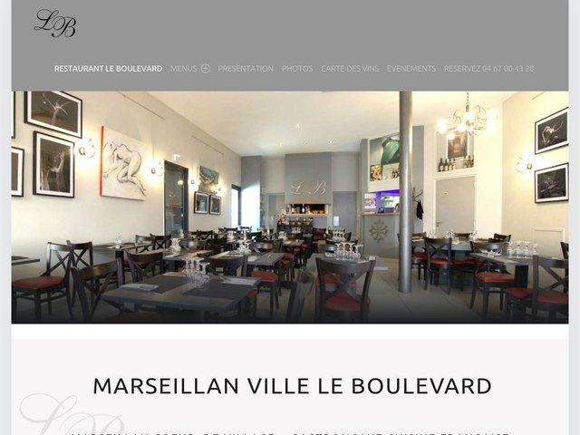 Création de site de restaurant Le boulevard Marseillan